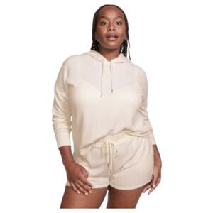 NWT Victoria’s Secret Glow Waffle Hoodie And Short Set Off White